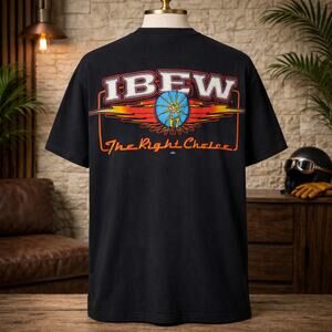 Vintage IBEW "The Right Choice" Black Graphic Shirt Electrical Workers Union